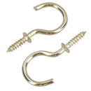 1 Inch / 25mm Cup Hook Screws Picture Curtain Hangers Fasteners Brass Coated
