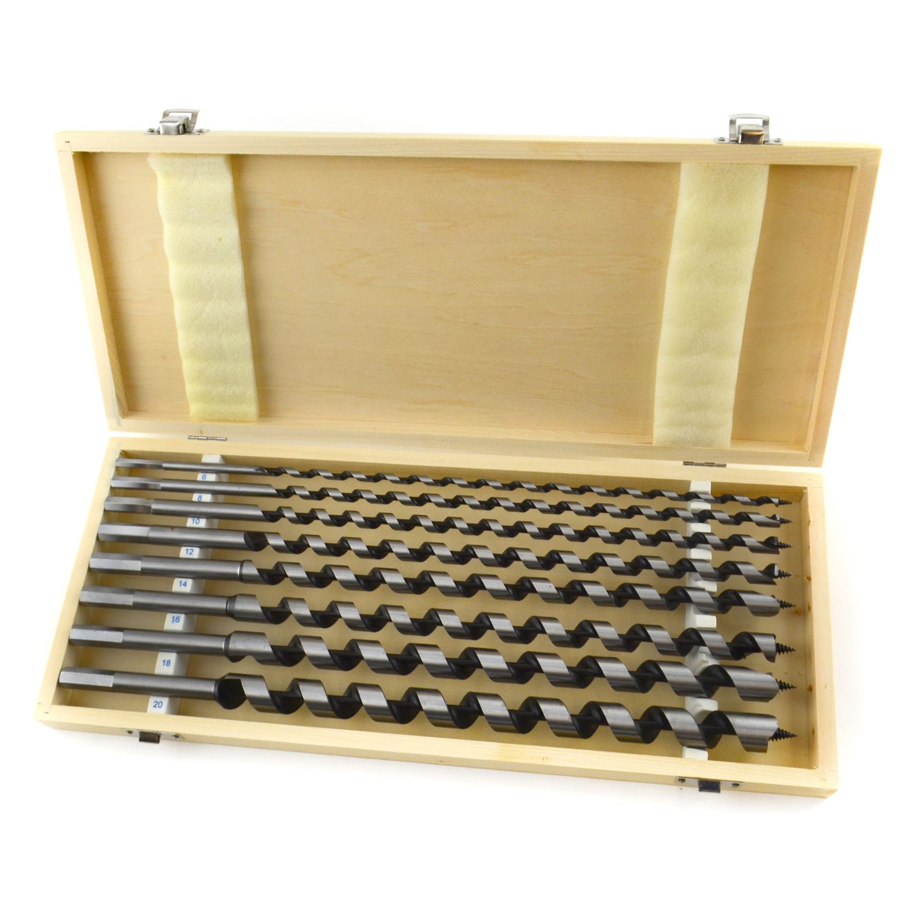 8pc 16" (410mm) Auger Twist Drill Bits 6 - 20mm Wood Hex Shank TE928
