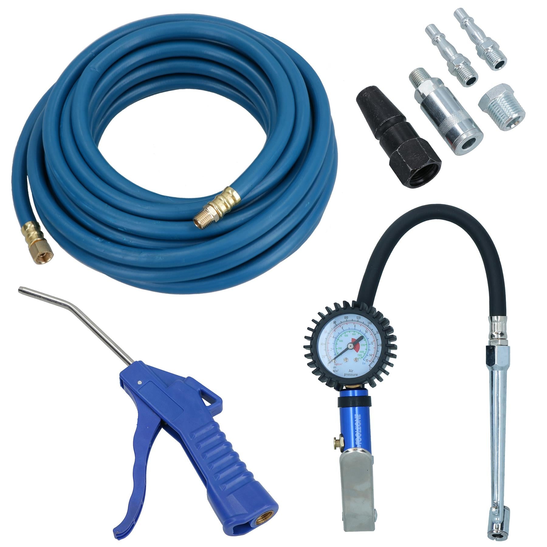 HGV 10m Air Line C Coupling Tyre Wheel Inflator Blow Gun Red Line Hose Kit
