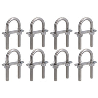 M8 28mm x 75mm U-Bolts / N-Bolts Stainless Steel Marine Grade Boat Trailer