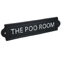 The Poo Room Toilet Cast Iron Sign Plaque Wall Door House Cafe Shop Pub Bar