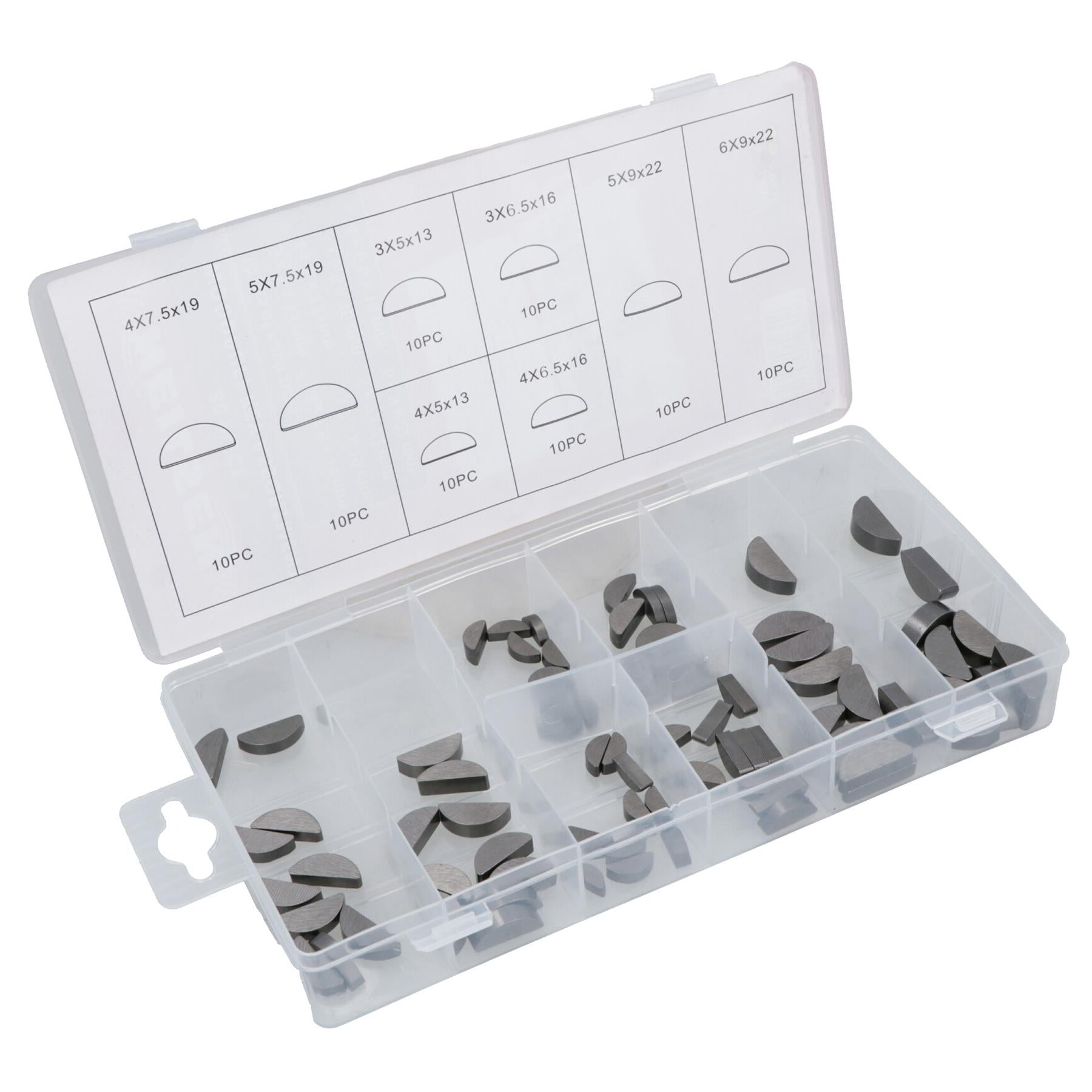 Metric Woodruff Drive Shaft Camshaft Crank Gearbox Half Moon Key Assortment 80pc