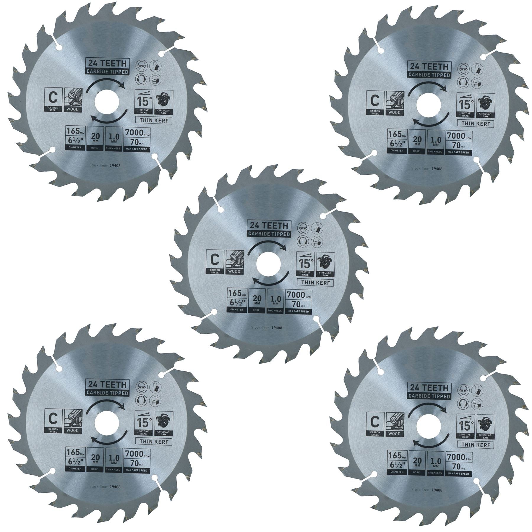 Circular Saw Blade 165mm x 16 / 20mm Mixed Teeth TCT Cutting Disc Wood