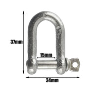 D Shackle Dee Link M6 - M12 Galvanised Steel Lifting Towing Rigging Pin Loop