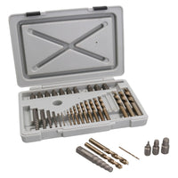 Screw Stud Extractor Remover Removal Set With Anticlockwise Imperial Drills 34pc