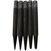 5pc Steel Centre Punch Metal Nail Brads Dot Starter Marking Set 1/16" - 3/16"