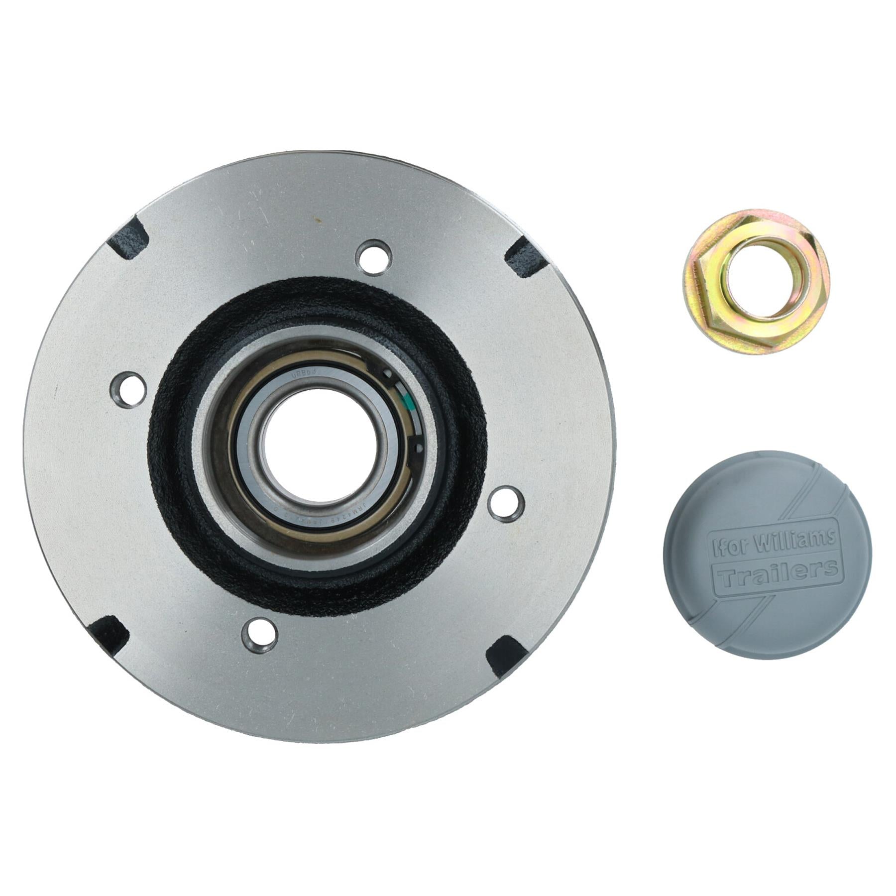 200 x 50mm Brake Drum & Bearing for Ifor Williams Trailer 4 Stud 5-1/2" PCD