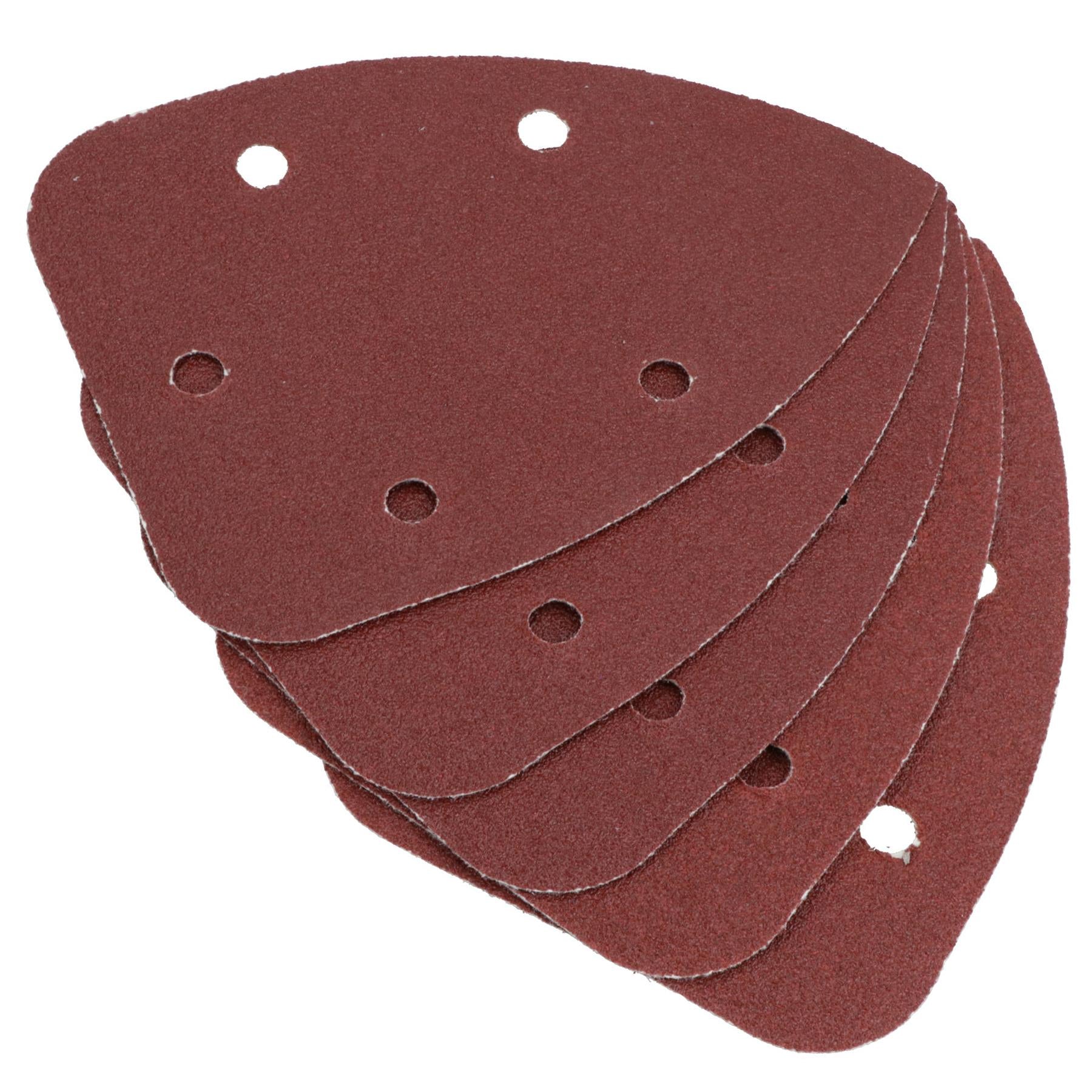 Hook And Loop Detail Sanding Pads Discs 140mm Triangular 80 Grit Medium 50pc