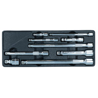 1/2" 3/8" 1/4" Drive 9pc Extension Straight Wobble Bar Socket Set TE068