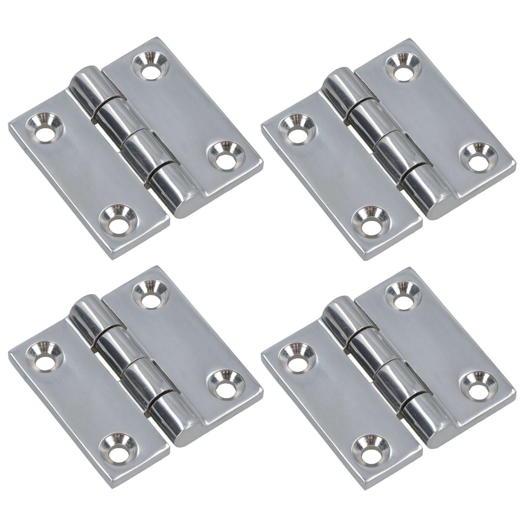Polished Door Butt Hinge Stainless Steel 50mm x 50mm 316 Marine Cabin