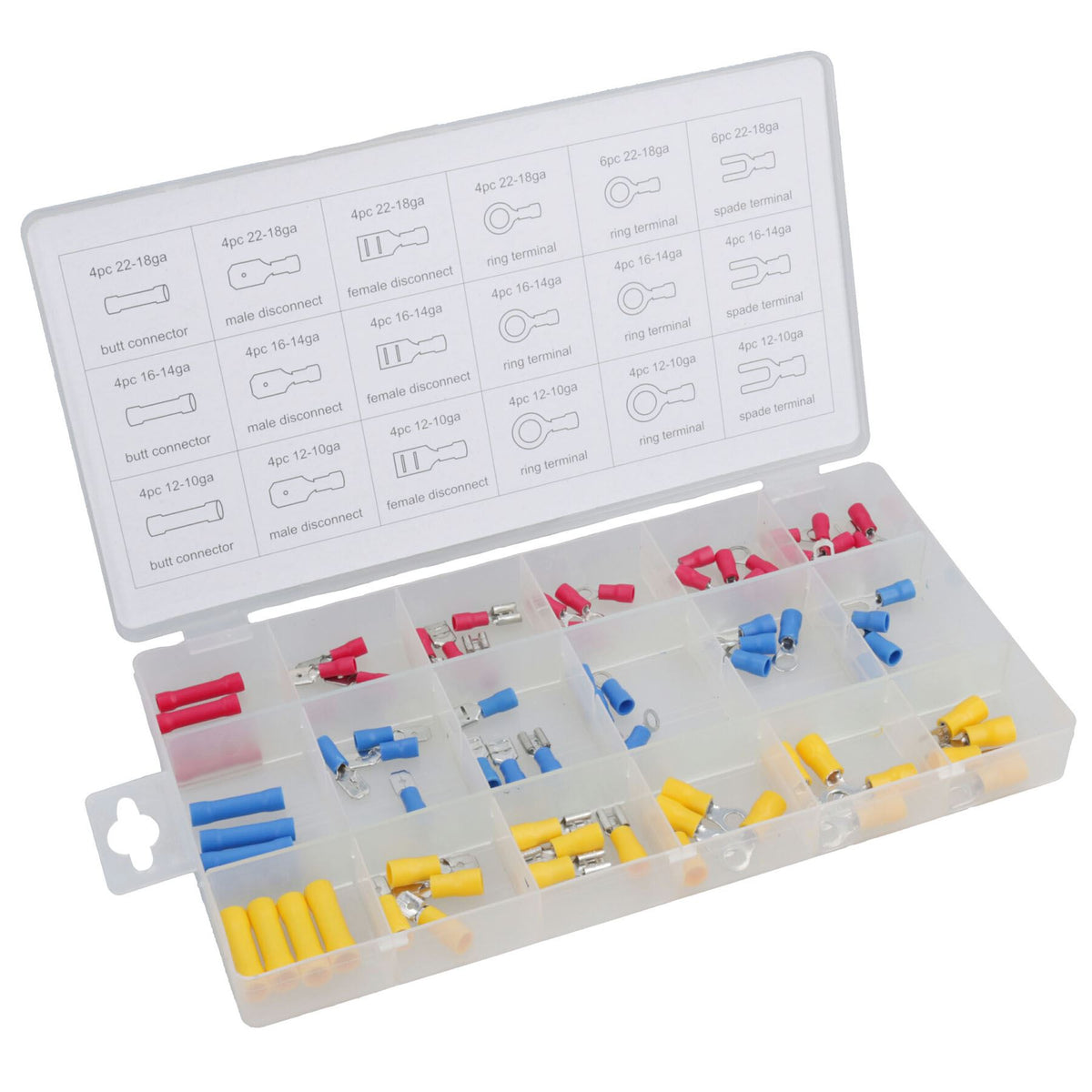 900-Piece Wire Terminal Kit - Male & Female Spade Connectors For Electrical DIY - 14 AWG