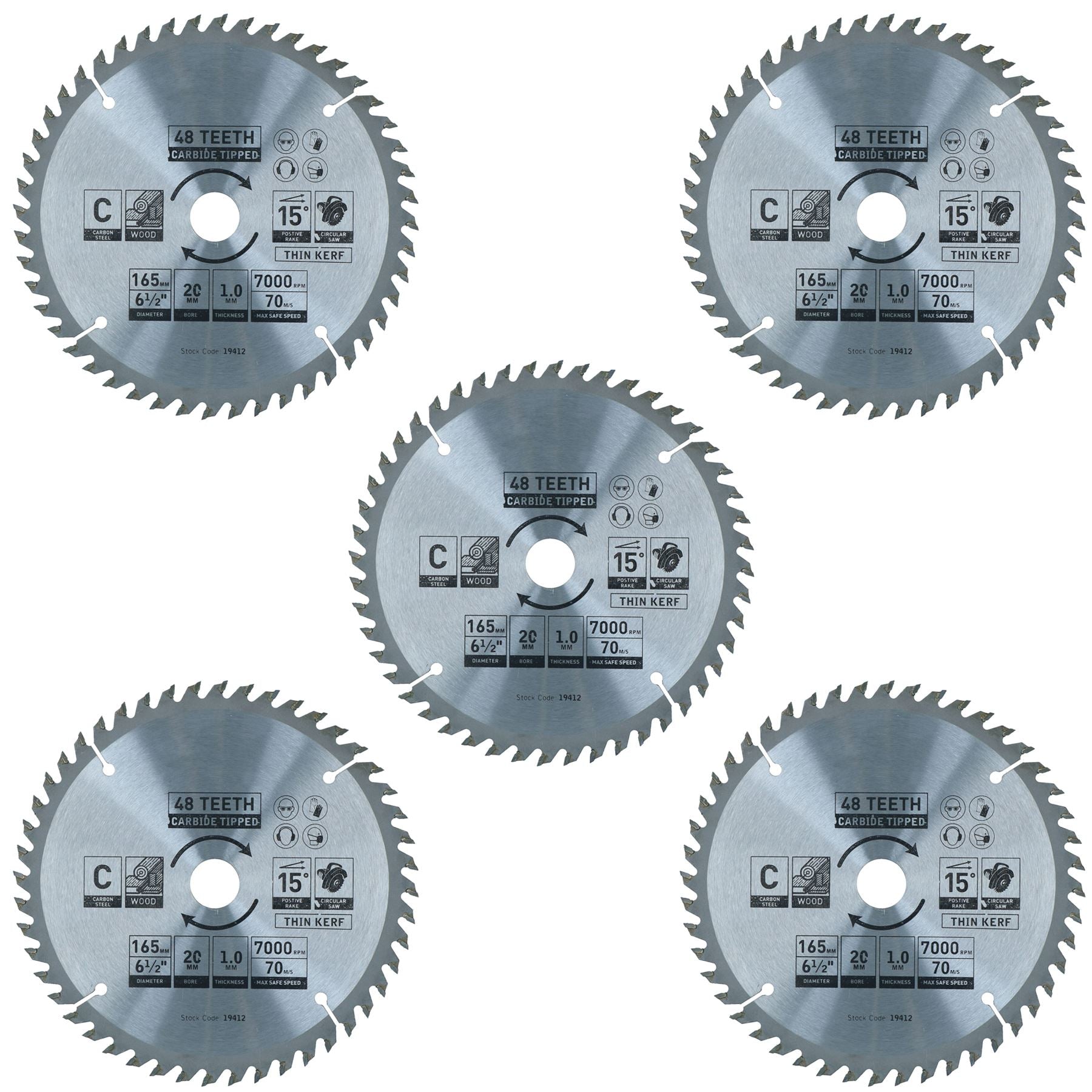 Circular Saw Blade 165mm x 16 / 20mm Mixed Teeth TCT Cutting Disc Wood