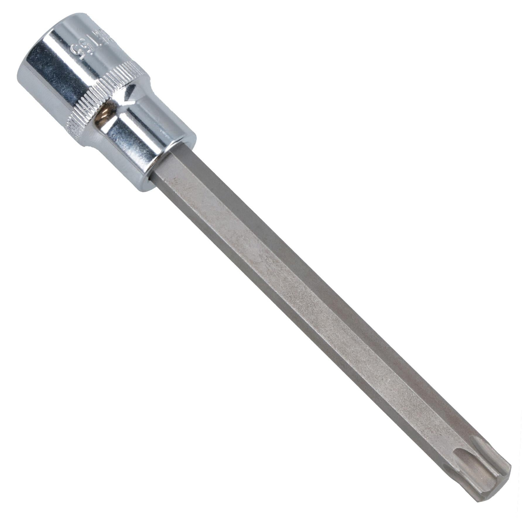 T55 x 140mm Male Extra Long Torx Bit Socket 1/2in Drive CRV S2 Steel