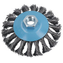 4" Twist Knot Bevel Wire Brush Rust Paint Removal for 4-1/2” Angle Grinders