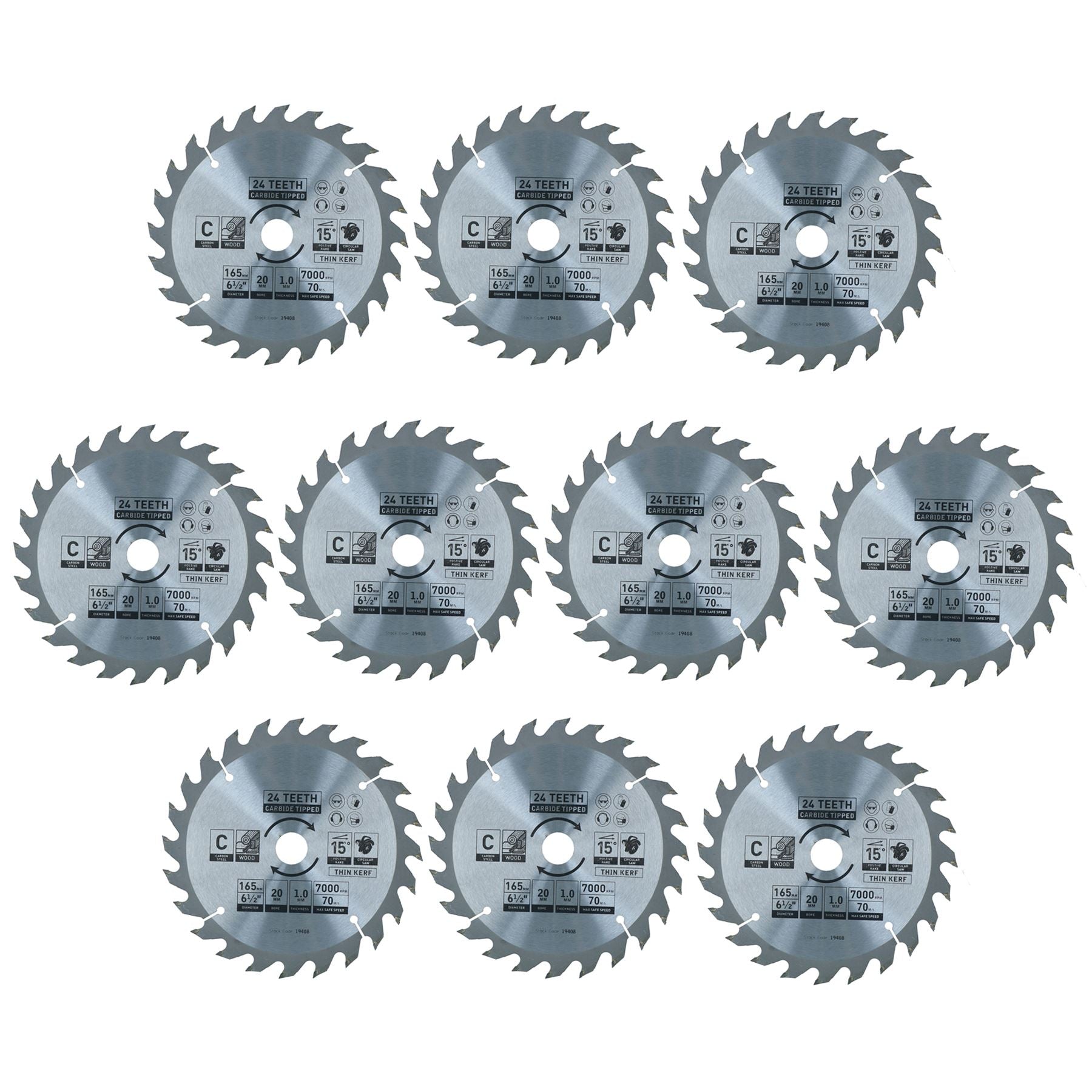 Circular Saw Blade 165mm x 16 / 20mm Mixed Teeth TCT Cutting Disc Wood