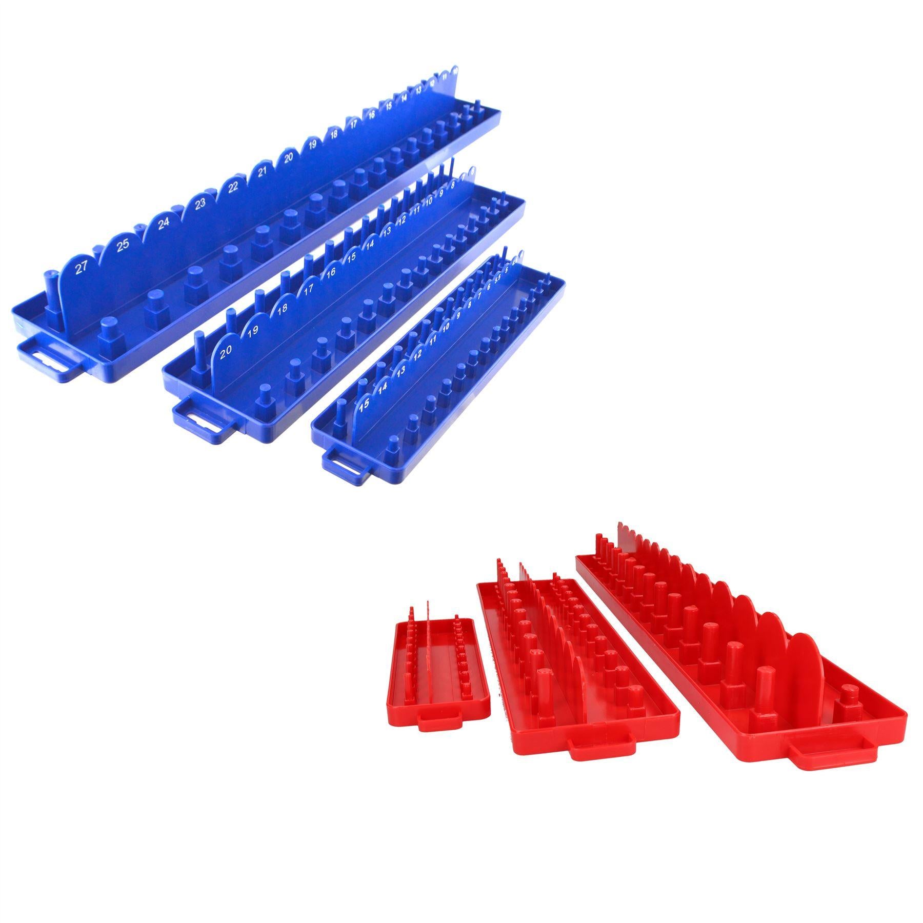 Imperial AF SAE or Metric ABS Plastic Socket Rail Tray Holders 1/4" 3/8" and 1/2" Dr