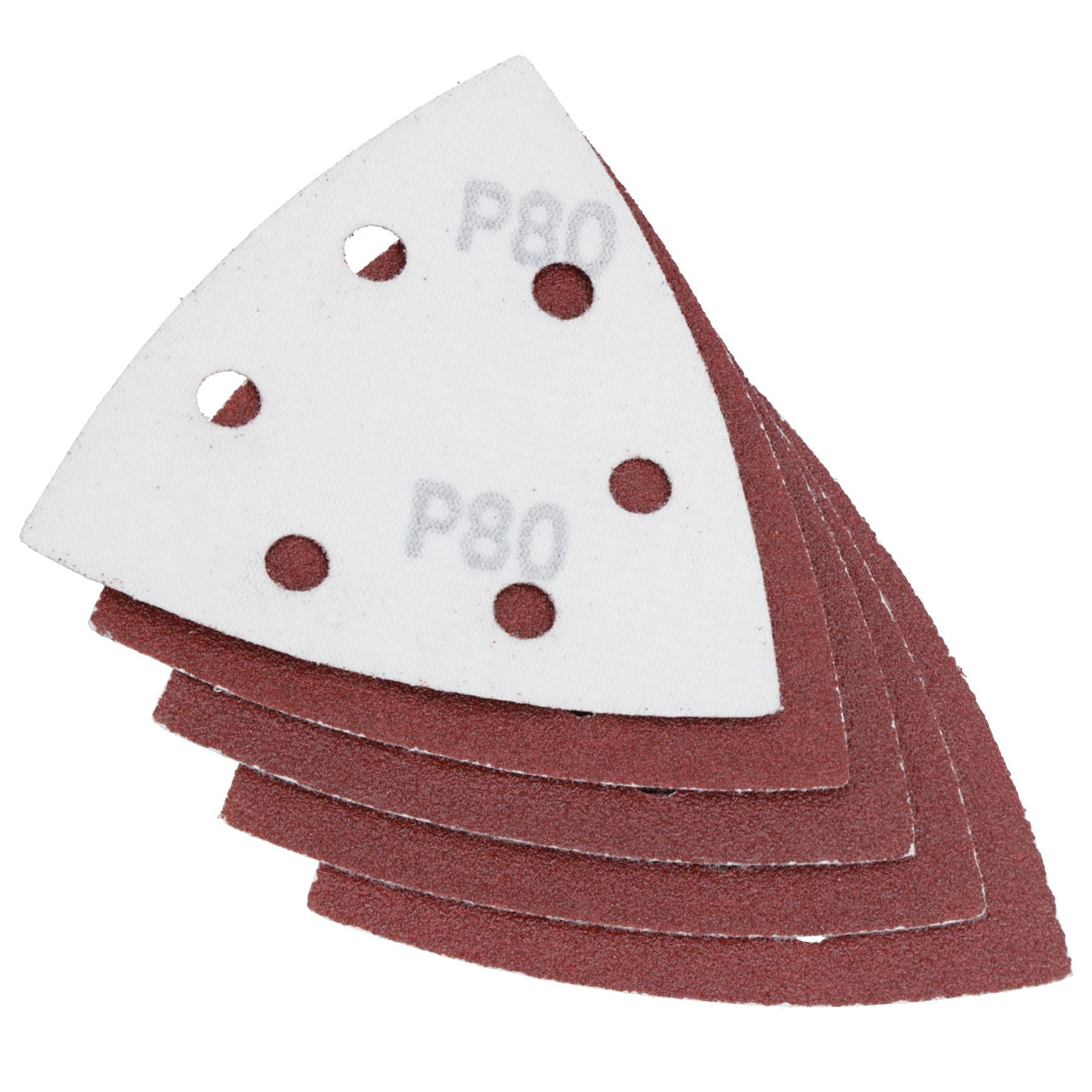 200 Hook Loop Delta Sanding Abrasive Discs Pads 93mm Triangle 80 Grit Medium