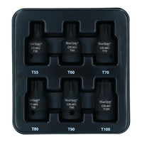 1/2in Drive Impact Impacted Male Torx Star Bit Sockets Stubby T55 – T100 6pc Set
