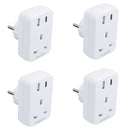 UK To EU Travel Socket Adaptor 2 Pin to 3 Pin Plug + C / USB Charging Ports
