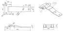 4pk 145mm Strap Hinge Stainless Steel Locker Door Hatch 316 Marine Grade