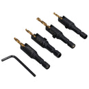 4pc Titanium Coated Countersink HSS � G Drill Bit Set Drill Pilot 2.38mm - 3.55mm