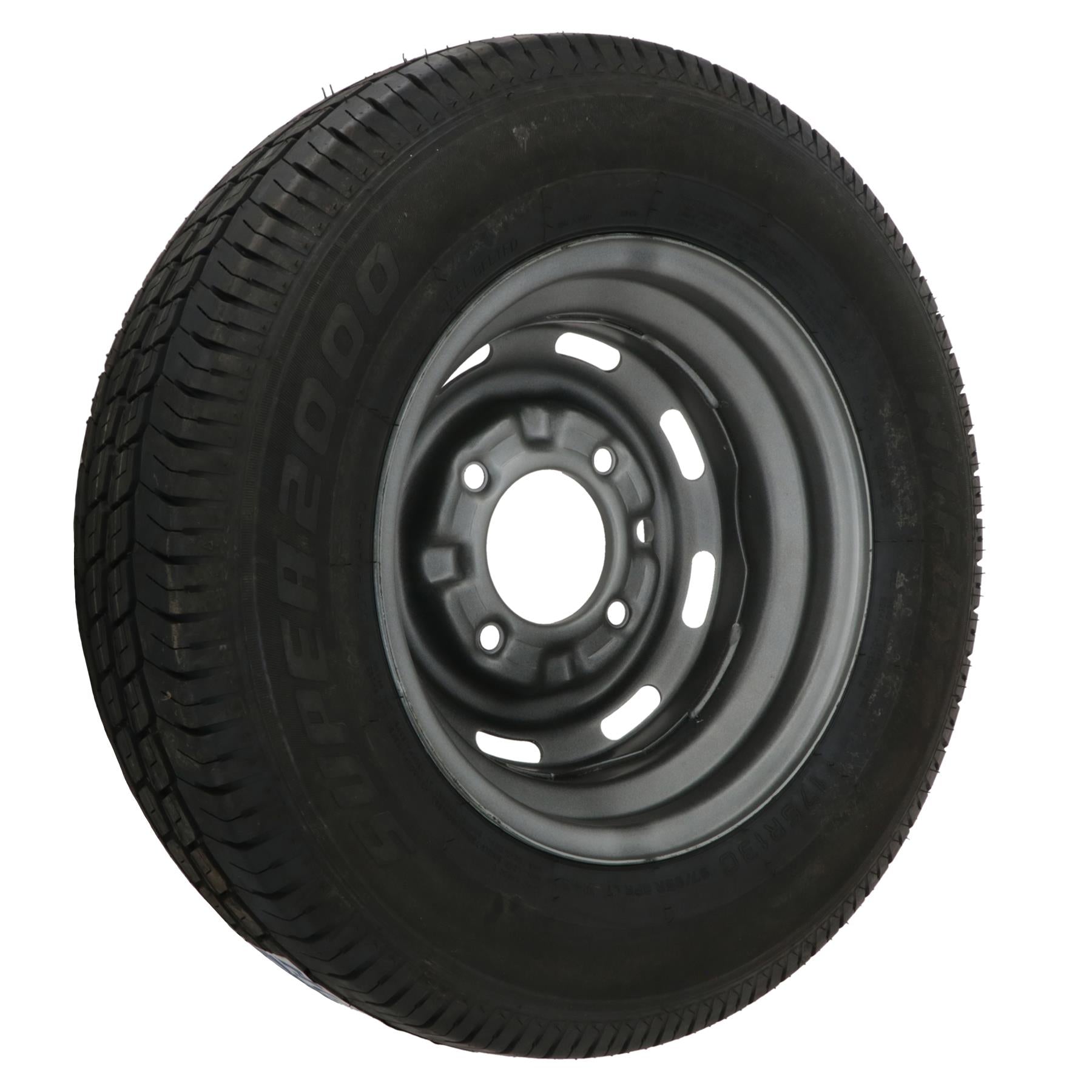 Trailer Wheel & Tyre 175R13 4 Stud 5.5in PCD 95mm Centre Hole 139.7mm PCD