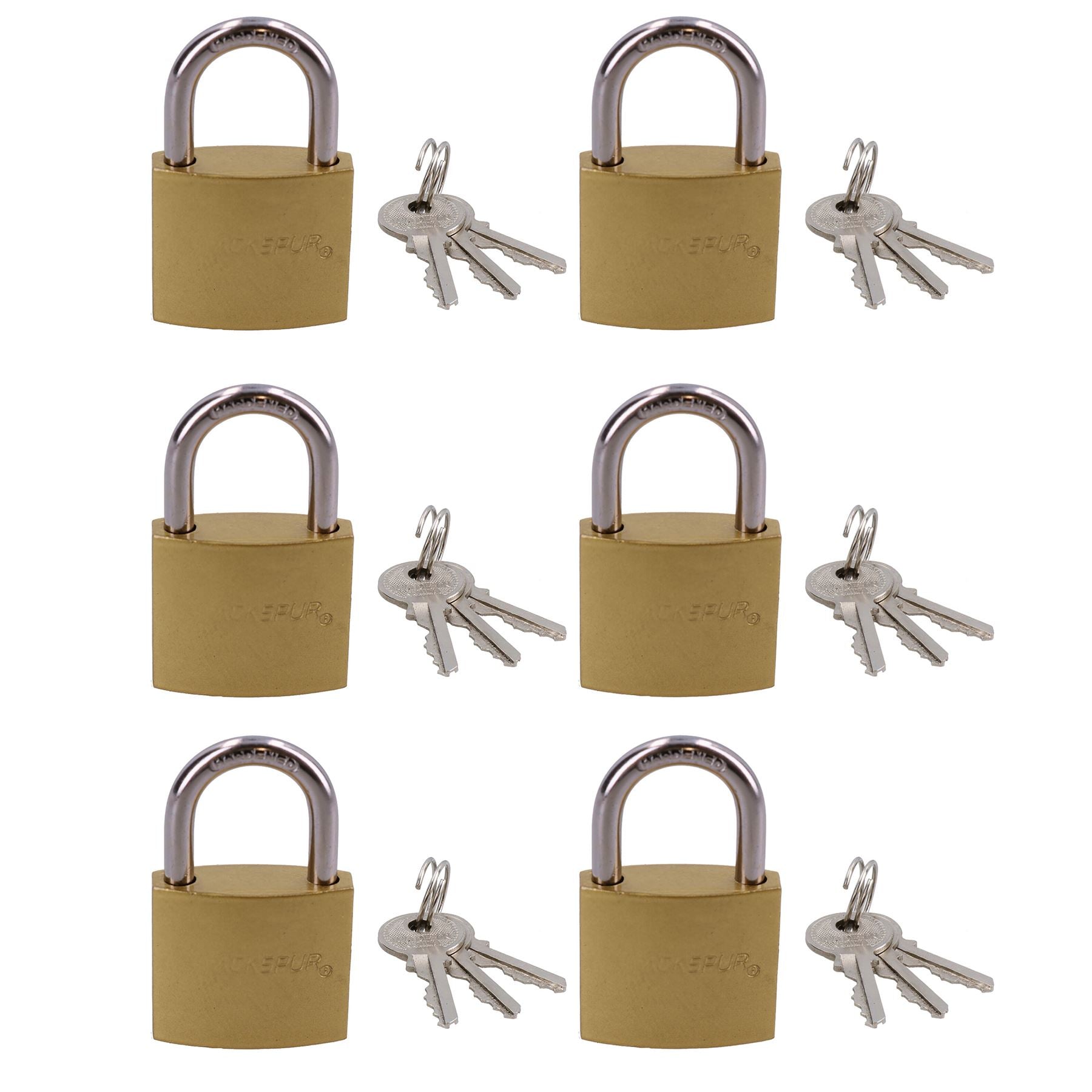 Heavy Duty 38mm Iron Brass Coated Padlock Security Lock Secure 3 Keys