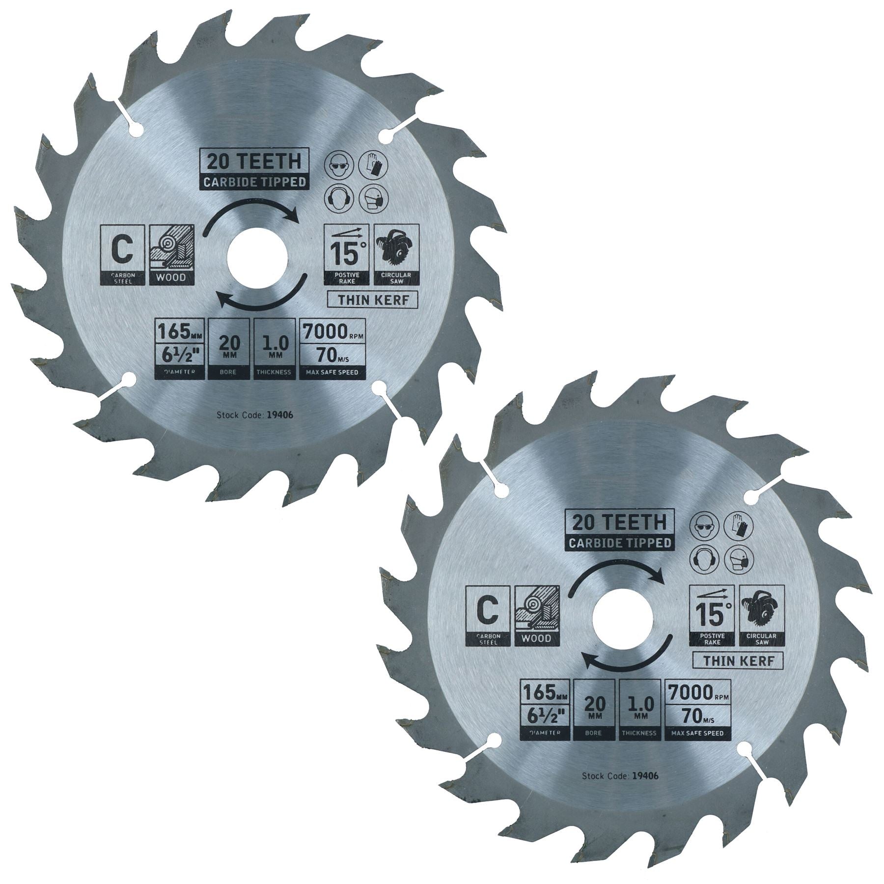 Circular Saw Blade 165mm x 16 / 20mm Mixed Teeth TCT Cutting Disc Wood