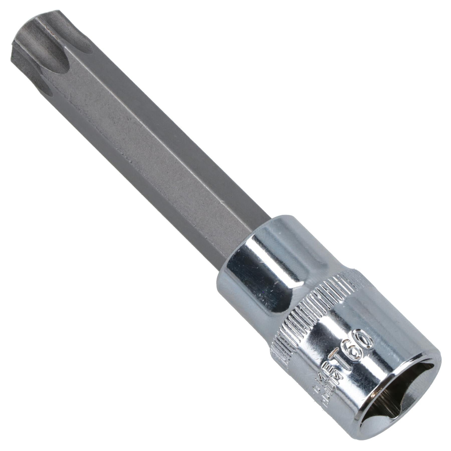 T60 x 100mm Male Extra Long Torx Bit Socket 1/2in Drive CRV S2 Steel