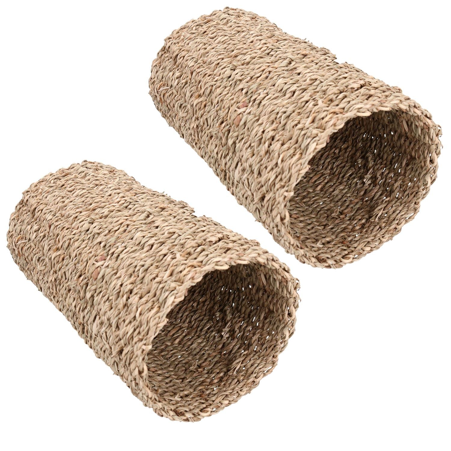 2pk Medium Small Animals Boredom Breaker Seagrass Play Tunnel 13x13x24cm