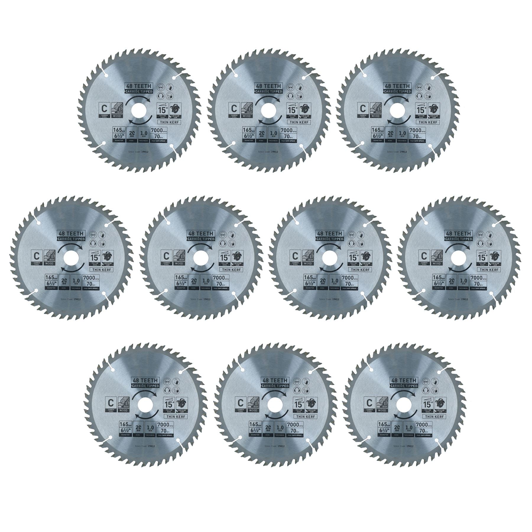 Circular Saw Blade 165mm x 16 / 20mm Mixed Teeth TCT Cutting Disc Wood
