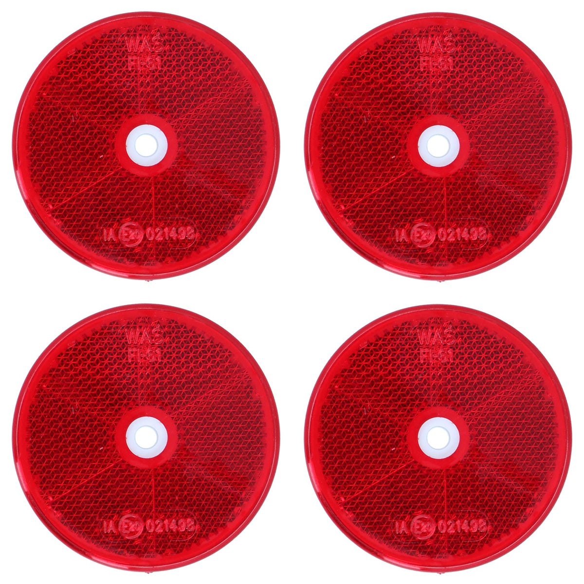 Red Round Circular Reflectors for Driveway Gate Fence Posts Trailer Rears