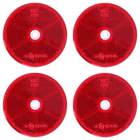 Red Round Circular Reflectors for Driveway Gate Fence Posts Trailer Rears