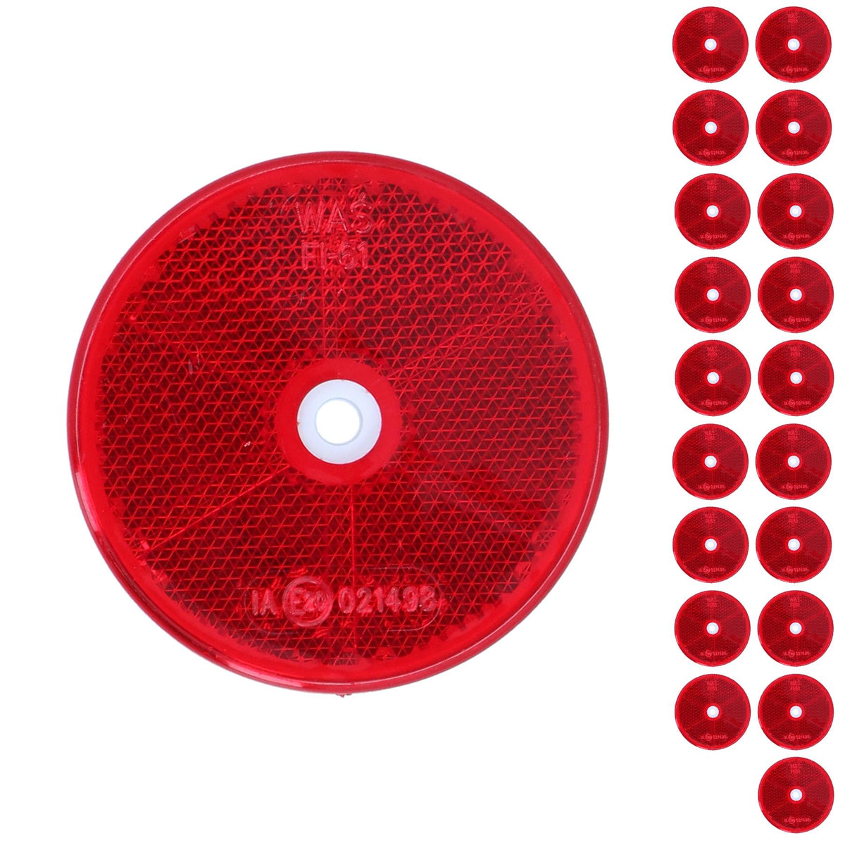 Red Round Circular Reflectors for Driveway Gate Fence Posts Trailer Rears