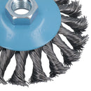 4" Twist Knot Bevel Wire Brush Rust Paint Removal for 4-1/2” Angle Grinders