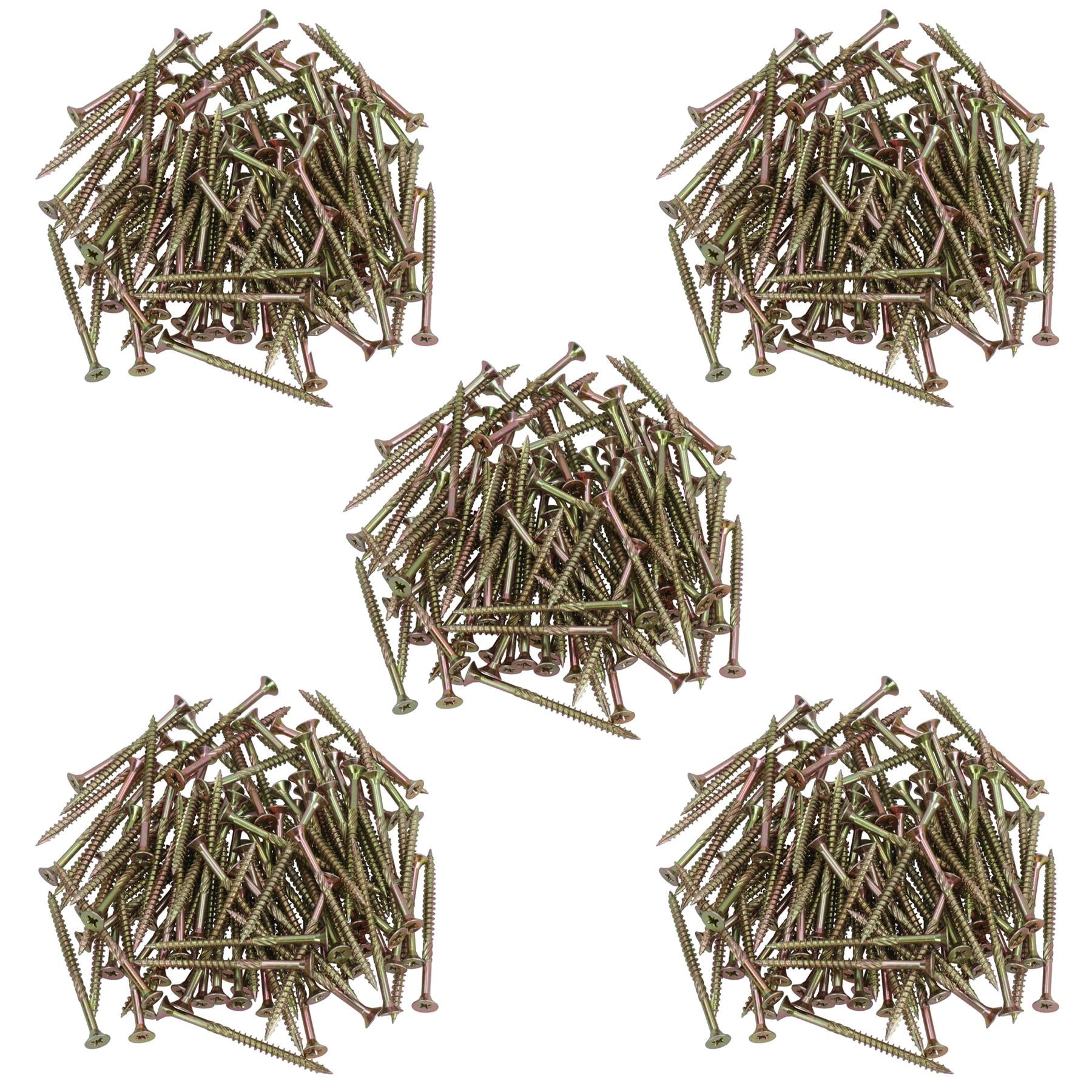 Countersunk Wood Screws 5.0 x 70mm Serrated Edge Prevent Splitting PZ2