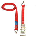 Red Ratchet Strap Tie Down Trailer 5m Hook Cargo Strap 750kg Lashing x 2 (Pair)