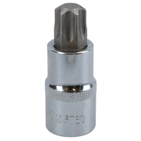T60 x 55mm Male Shallow Short Torx Bit Socket 1/2in Drive CRV S2 Steel