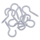 Screw Hook Fasteners Hangers White Plastic Finish 14mm Dia 40mm length
