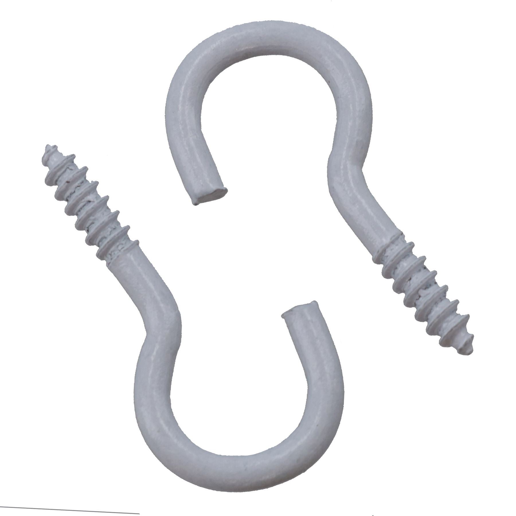 Screw Hook Fasteners Hangers White Plastic Finish 10mm Dia 30mm length