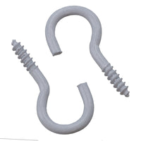 Screw Hook Fasteners Hangers White Plastic Finish 10mm Dia 30mm length