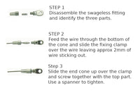 DIY Wire Rope Cable Fitting Swageless Rigging End Fitting Stainless Steel 316