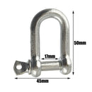 D Shackle Dee Link M6 - M12 Galvanised Steel Lifting Towing Rigging Pin Loop