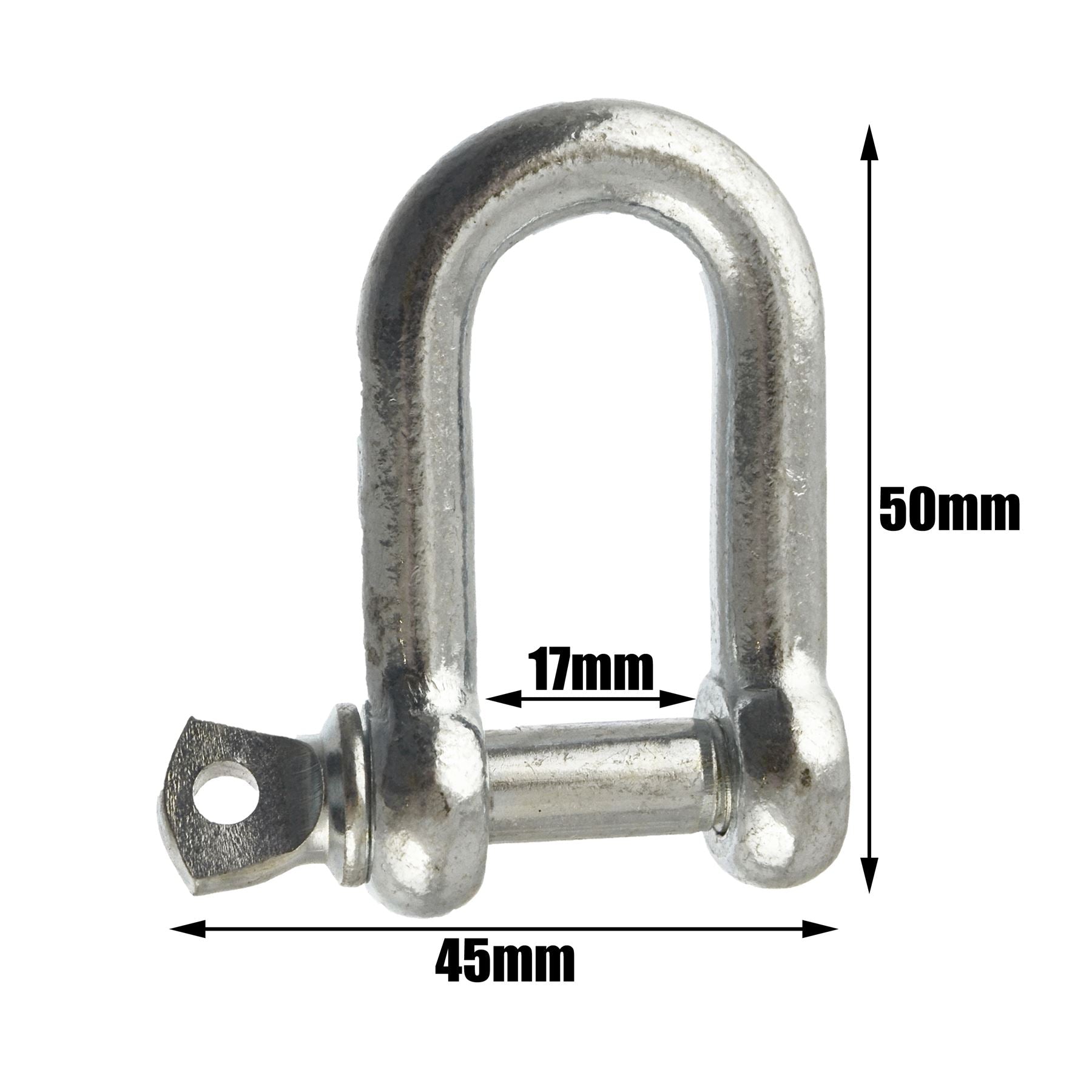 D Shackle Dee Link M6 - M12 Galvanised Steel Lifting Towing Rigging Pin Loop