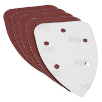 50 x Hook And Loop Detail Sanding Pads Discs 140mm Triangular 60 Grit Coarse