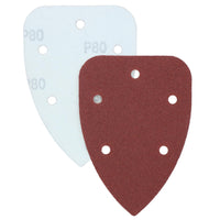 Hook And Loop Detail Sanding Pads Discs 140mm Triangular Mixed Grit 240 Pack