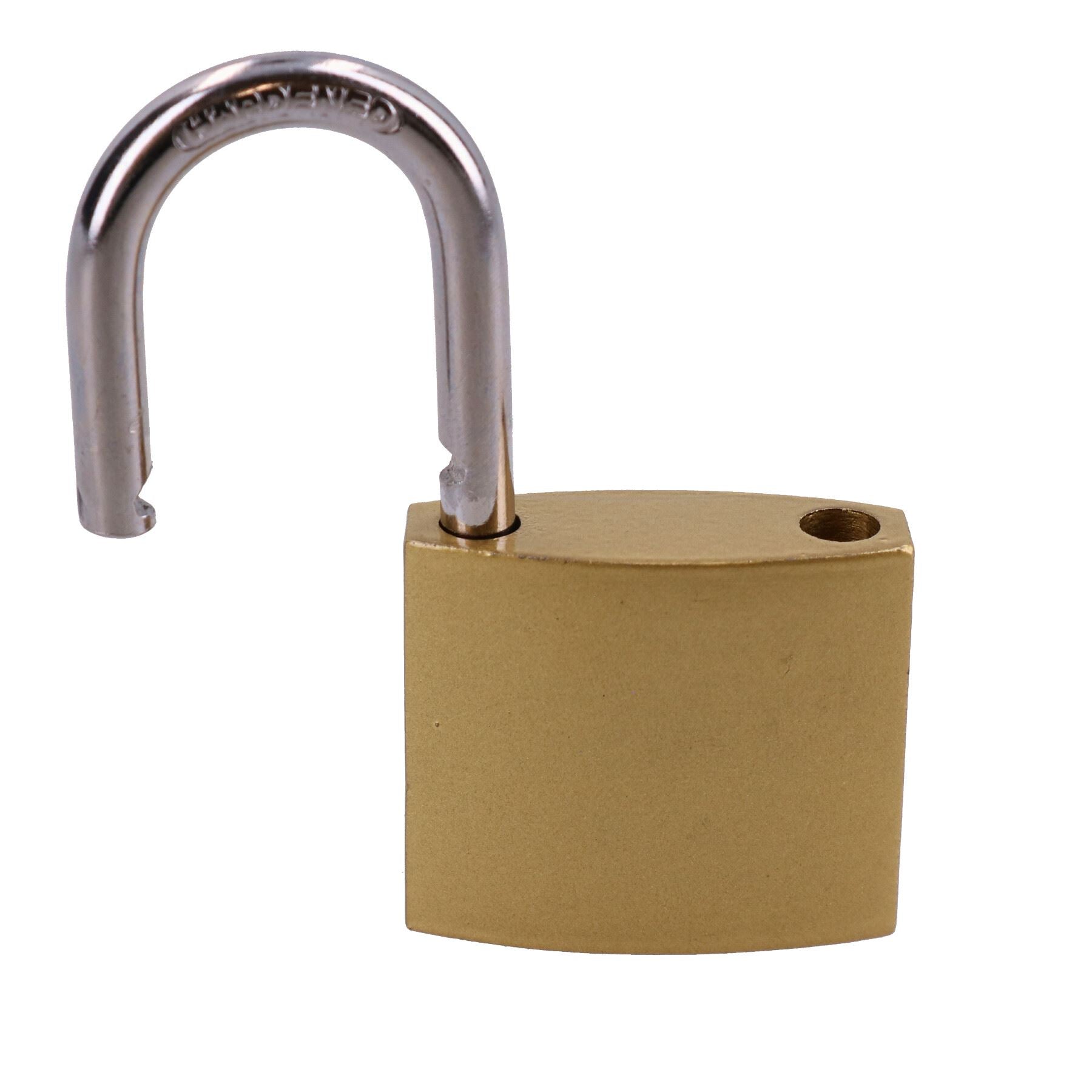 Heavy Duty 38mm Iron Brass Coated Padlock Security Lock Secure 3 Keys