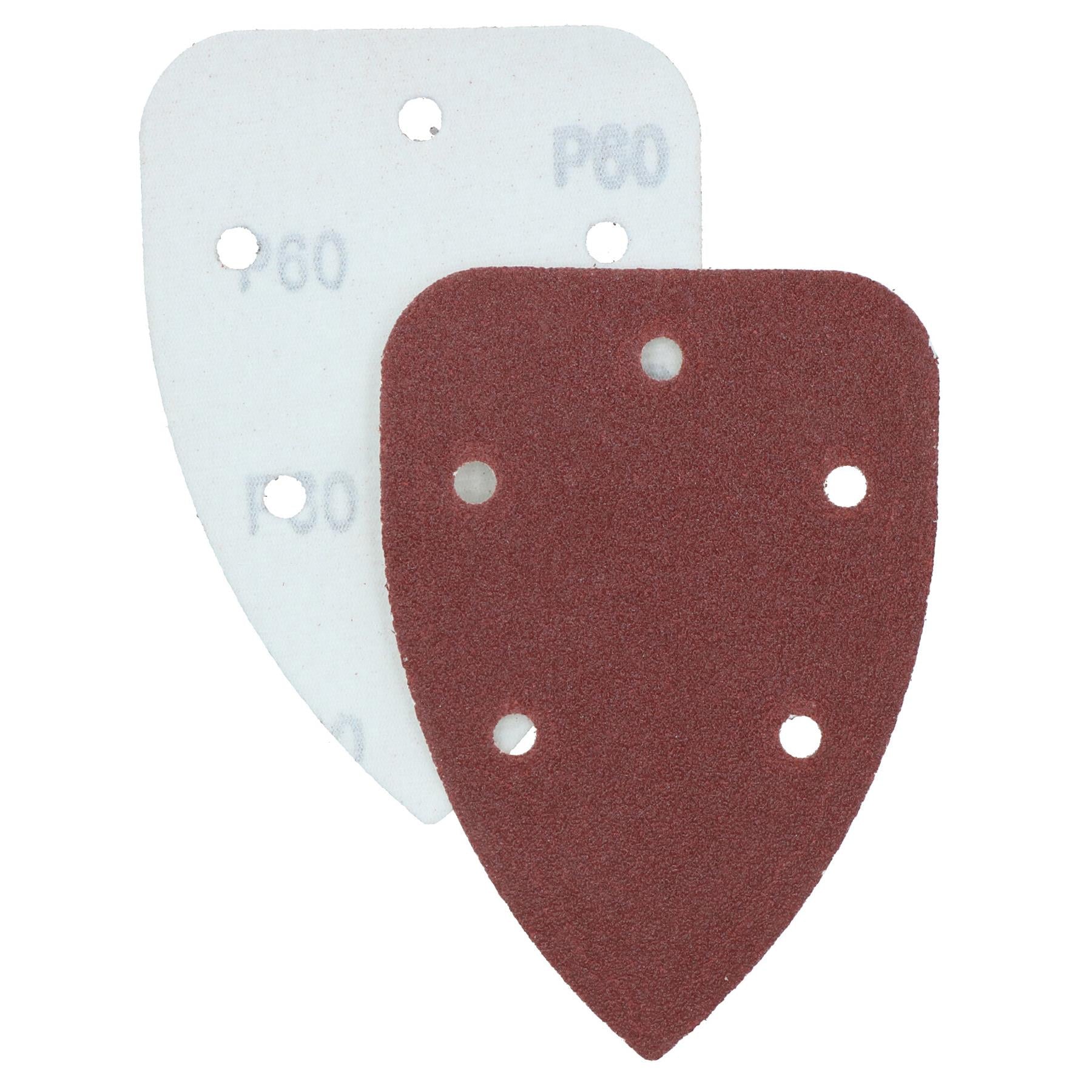 Hook And Loop Detail Sanding Pads Discs 140mm Triangular Mixed Grit 240 Pack