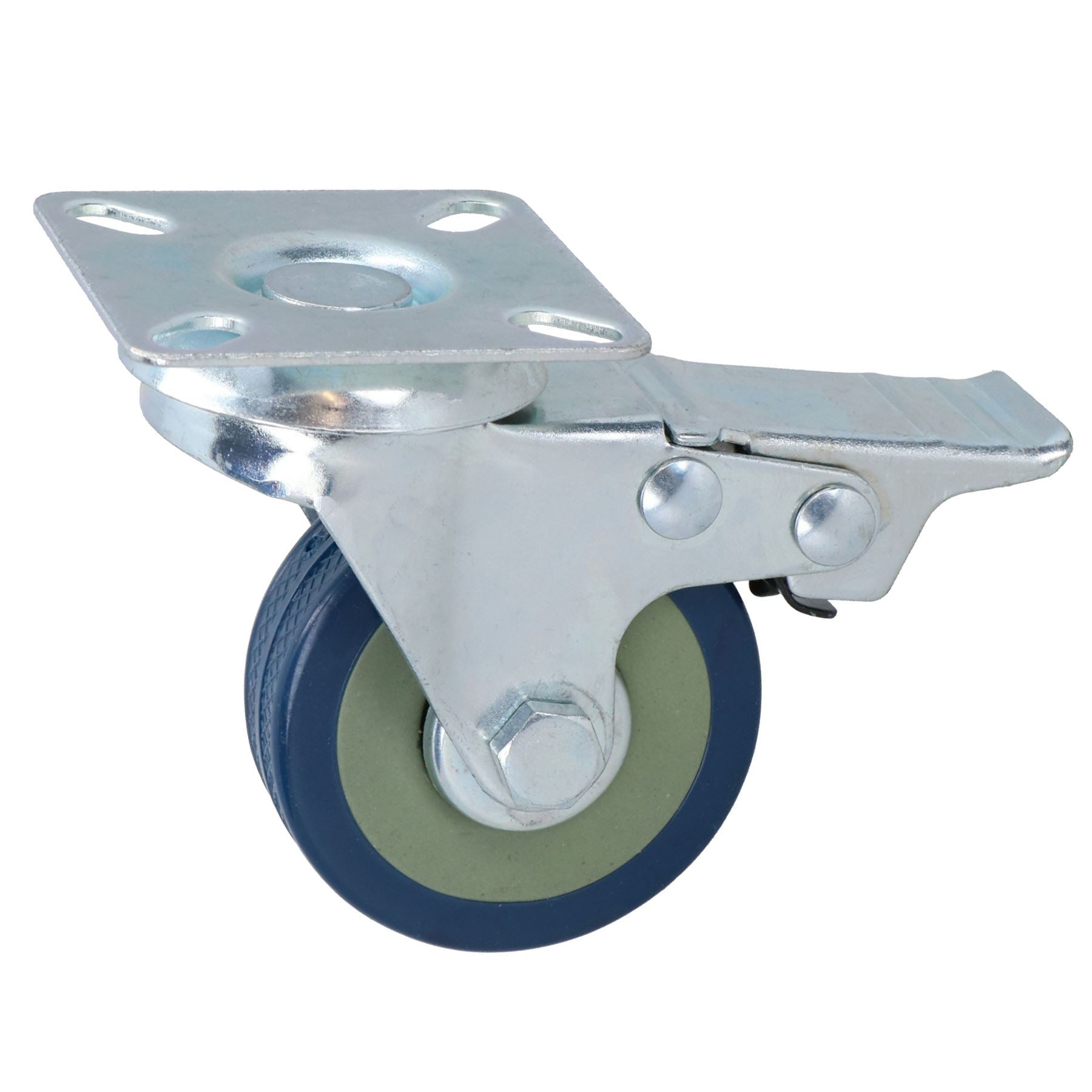 2” (50mm) Braked Swivel Castor Wheels Trolley Furniture Rubber Solid Wheel