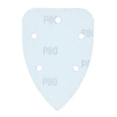 Hook And Loop Detail Sanding Pads Discs 140mm Triangular 80 Grit Medium 100pc